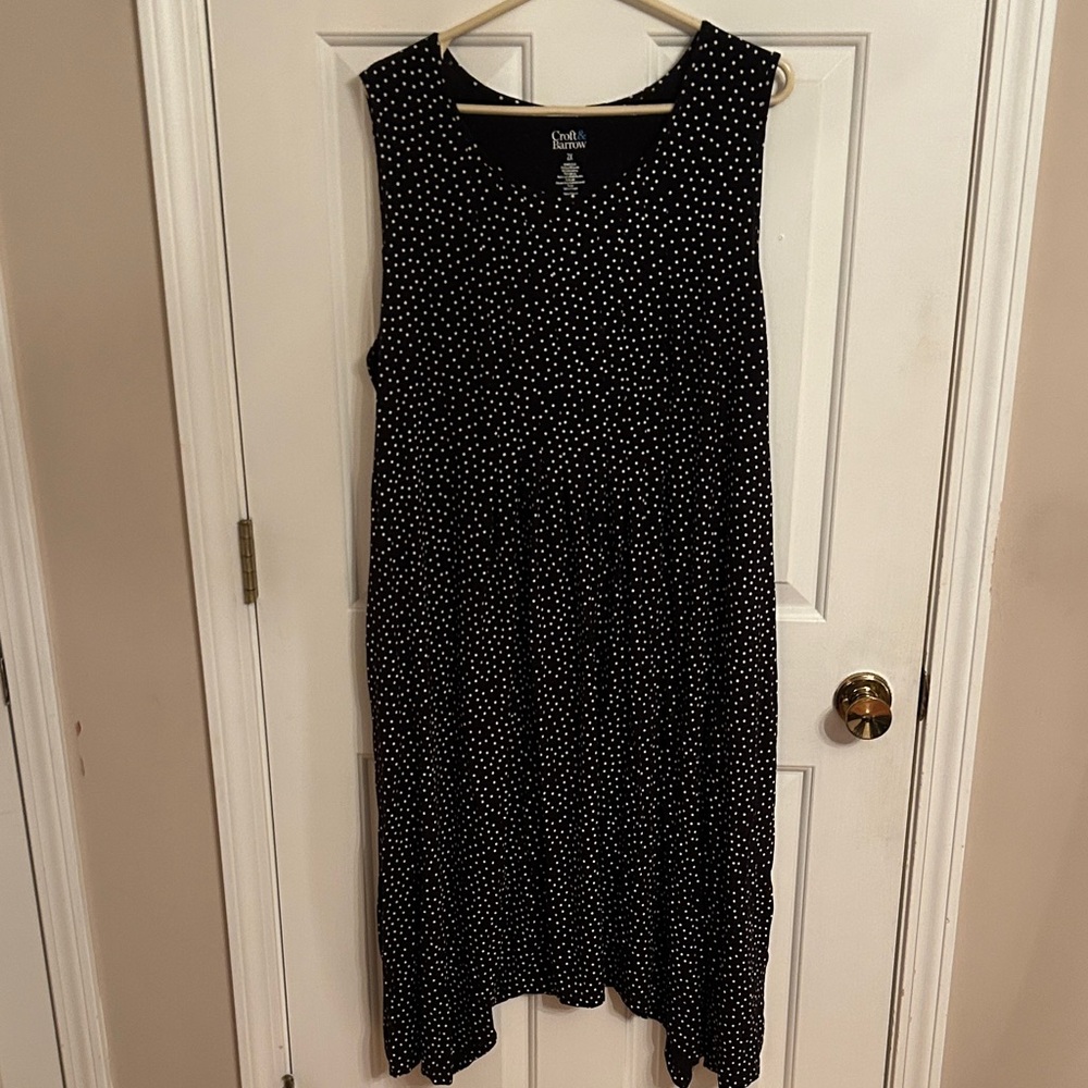 croft & barrow Black and White Polka Dot Midi Dress
